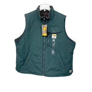 NWT Carhartt Rain Defender Sherpa Lined Reversible Utility Vest Womens XXL (20)